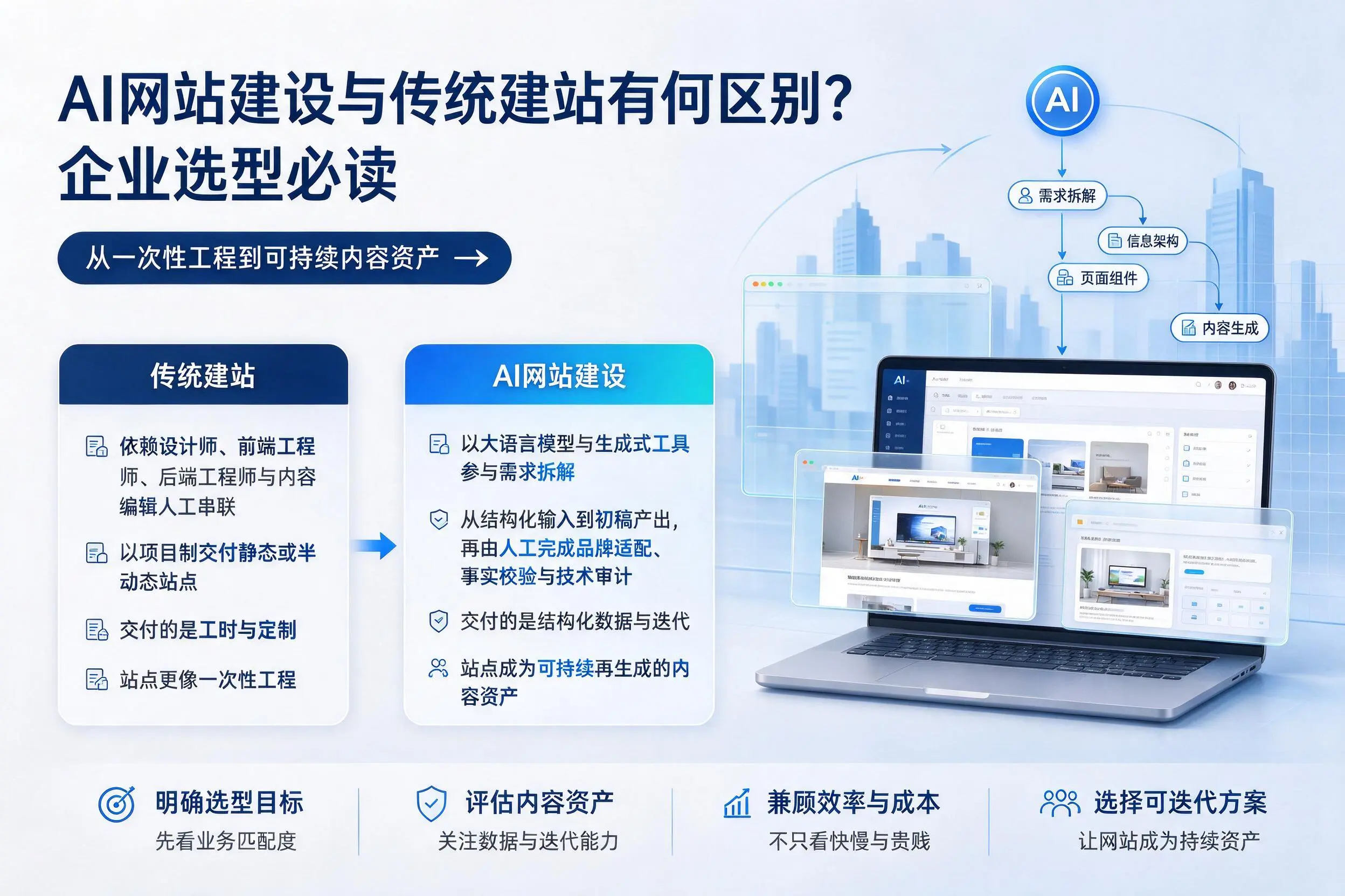 AI网站建设与传统建站有何区别?西双版纳企业选型必读