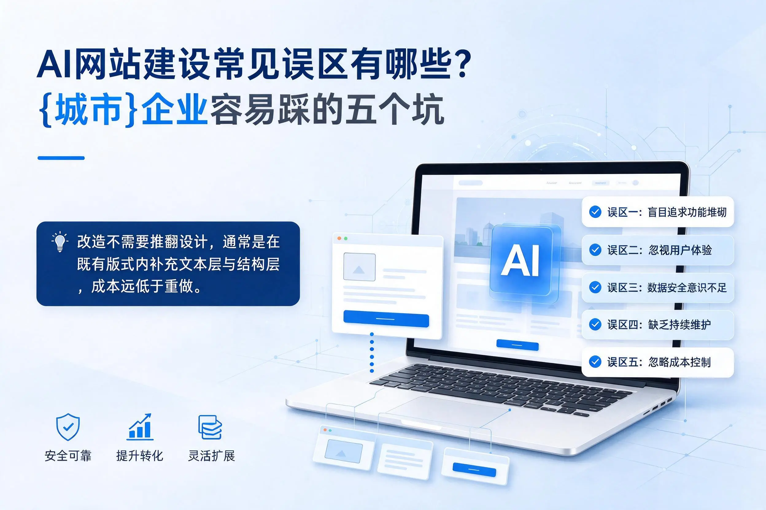 AI网站建设常见误区有哪些?西双版纳企业容易踩的五个坑