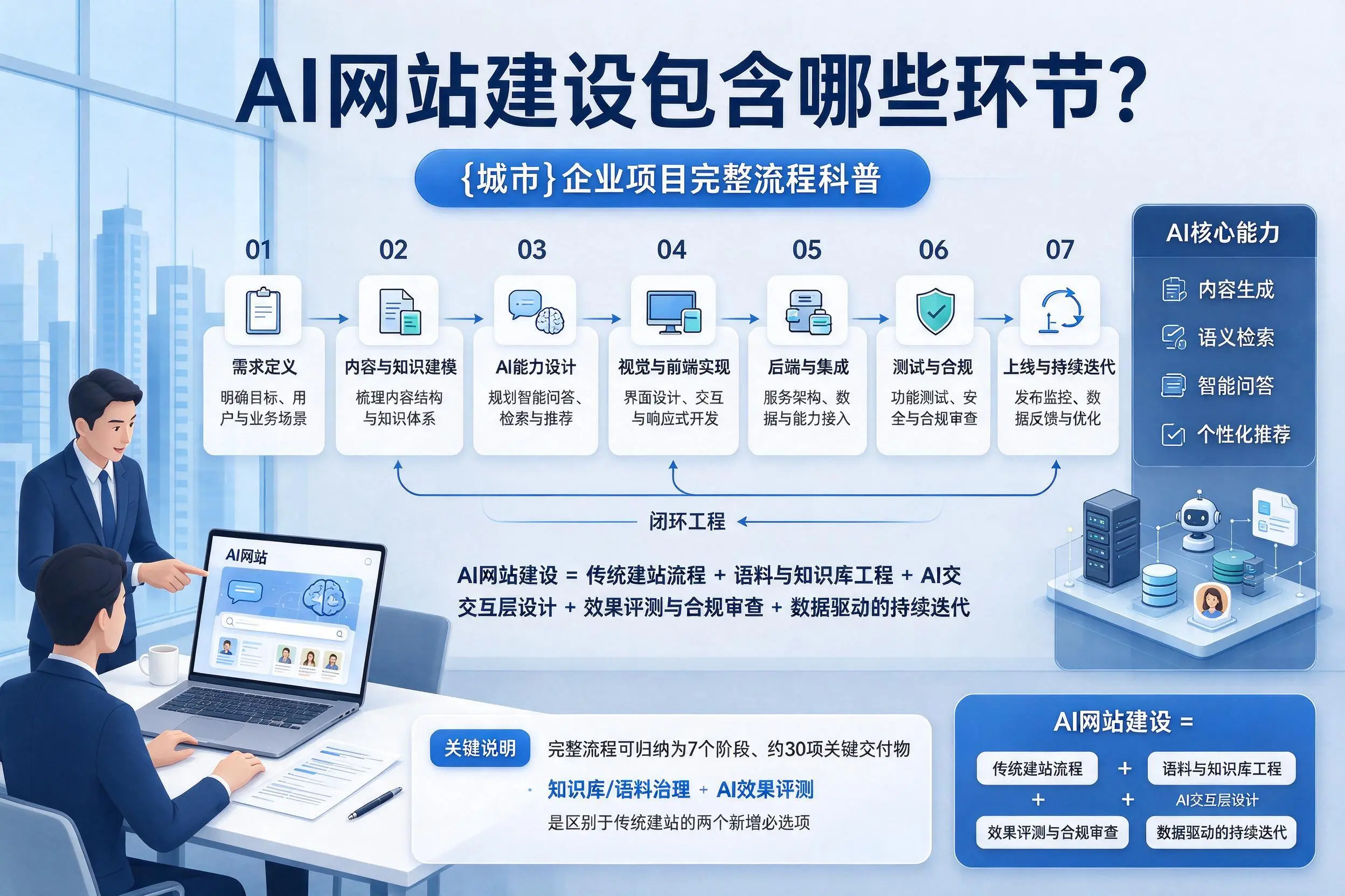 AI网站建设包含哪些环节?西双版纳企业项目完整流程科普