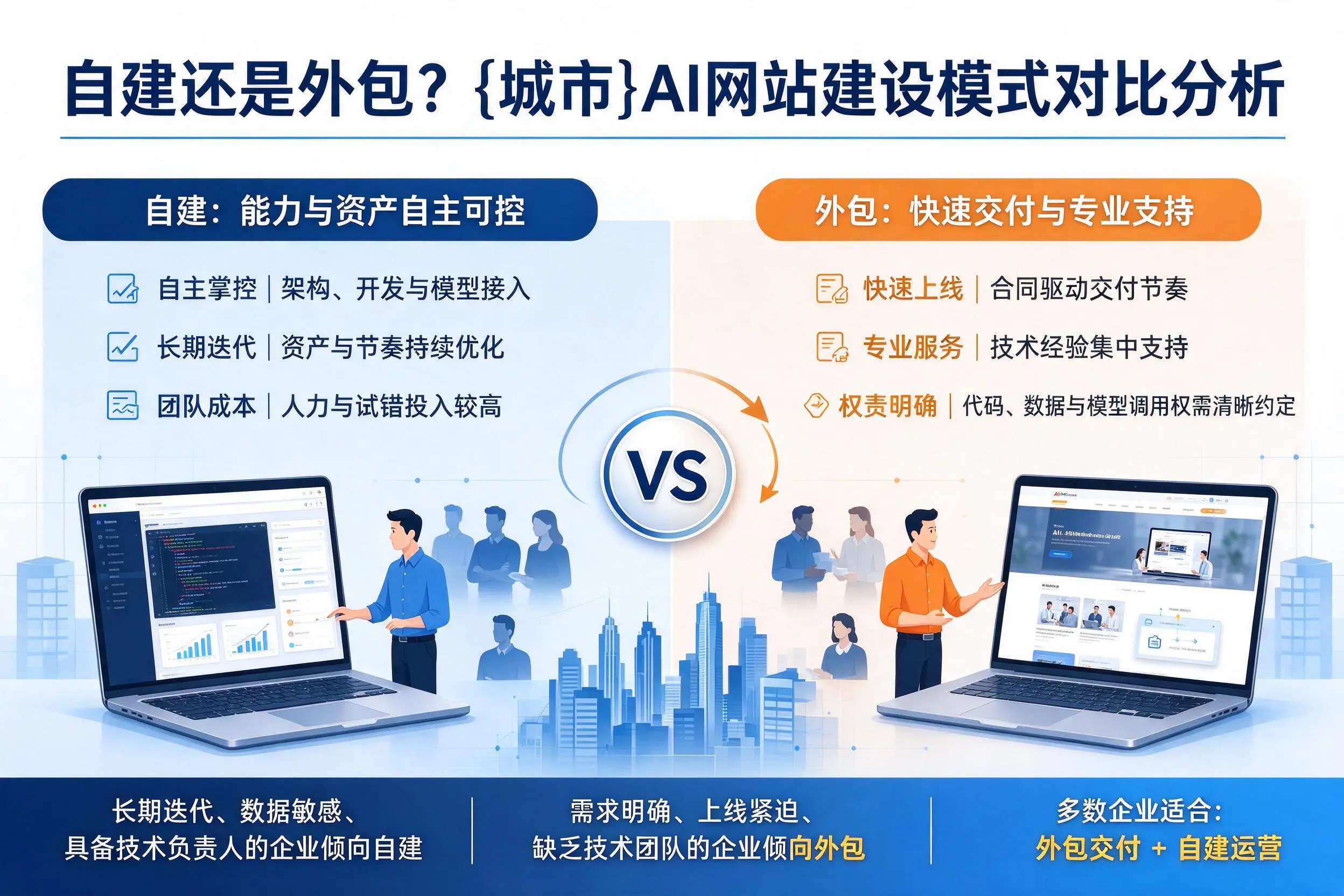 自建还是外包?西双版纳AI网站建设模式对比分析