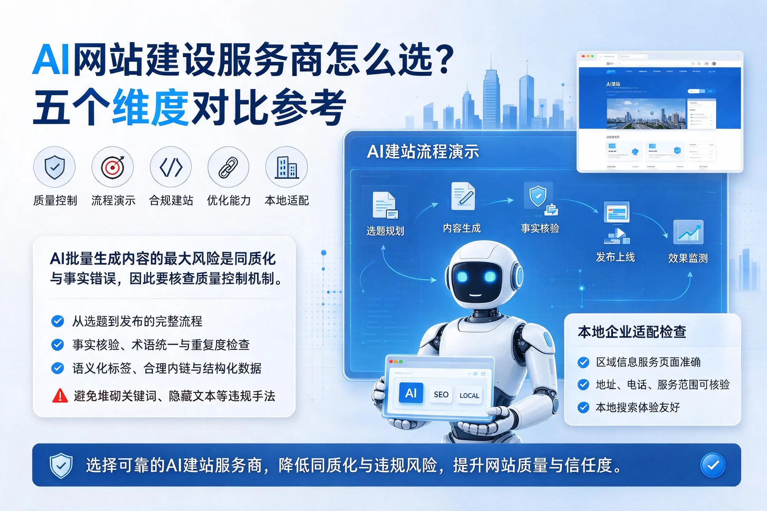 西双版纳AI网站建设服务商怎么选？五个维度对比参考