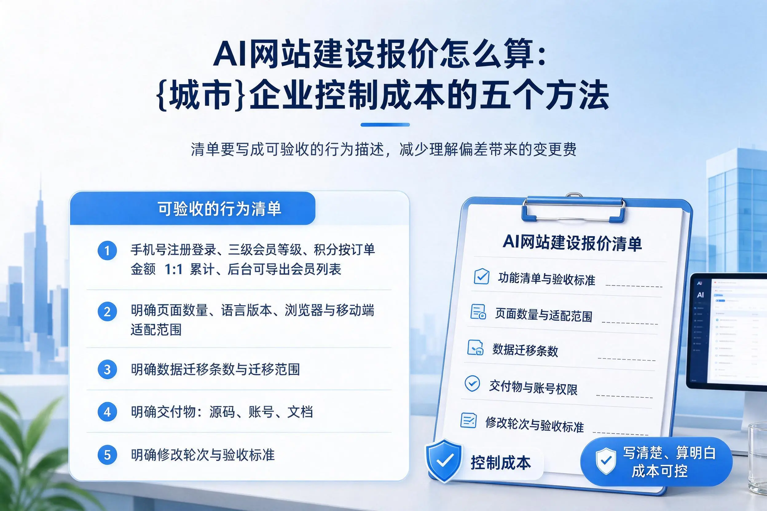 AI网站建设报价怎么算:西双版纳企业控制成本的五个方法